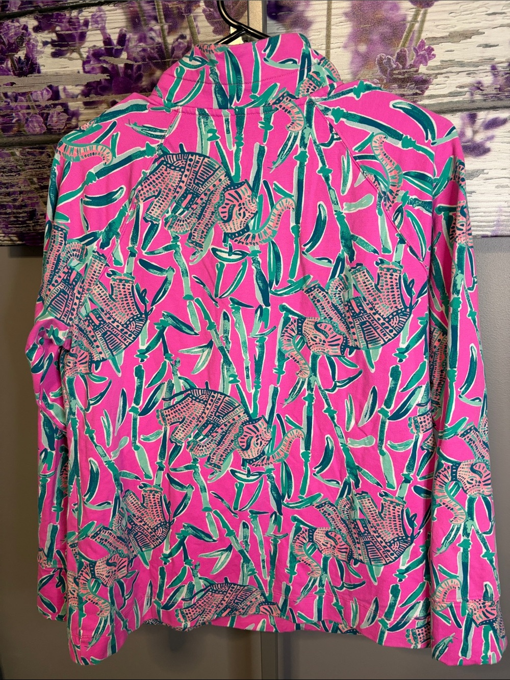 Lilly Pulitzer Skipper Popover Mandevilla Pink Extra Lucky Elephants Size L - Picture 5 of 6